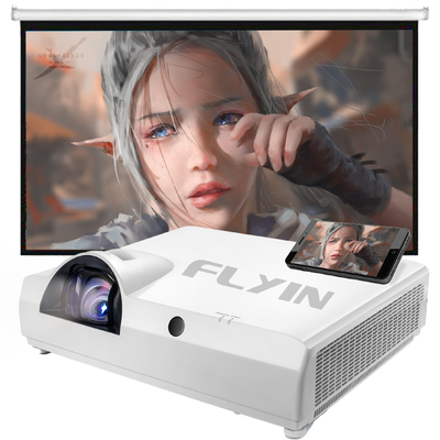 Flyin-C90SW+ 4200 Lumens WXGA 3LCD Προβολέας λέιζερ μικρής βολής Ενσωματωμένος Android 5000000:1 Αντίθεση για την εκπαίδευση επιχειρήσεων