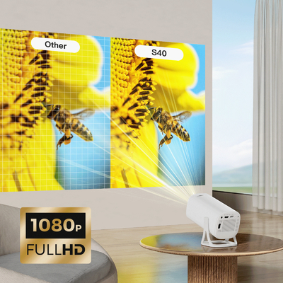 Flyin S40 Οικιακό θέατρο Full HD 1080P 4K Προβολέας Παιχνιδιών Προβολέας 120 ANSI Lumens Οικιακή τηλεόραση
