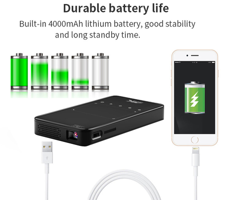 Flyin S90 4K Mini Φορητό Android Smart DLP Projector WIFI Bluetooth Ενεργοποιημένο Σχήμα κινητού τηλεφώνου US Plug LED Lamp 3D μπαταρία