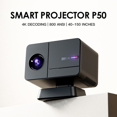 Flyin P50 Οικιακό Θέατρο 1080P 4K Προβολέας Allwinner H713 Προβολέας 800 ANSI Lumens Οικιακό τηλεοπτικό προβολέα