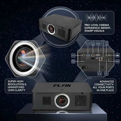 Flyin-K1200U 12000 Ansi Lumens WUXGA 3LCD προβολέας λέιζερ 1,8x ηλεκτρικό ζουμ HDBaseT για αμφιθέατρο μεγάλου χώρου