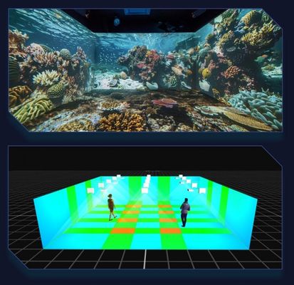 Flyin A1 Immersive Room 4K Διανεμημένος Συγκεντρωμένος Διακομιστής∙ Edge Fusion & Dome 3D Mapping Projection Equipment